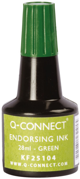 Q-Connect Stempelfarbe grün ohne Öl, 28ml
