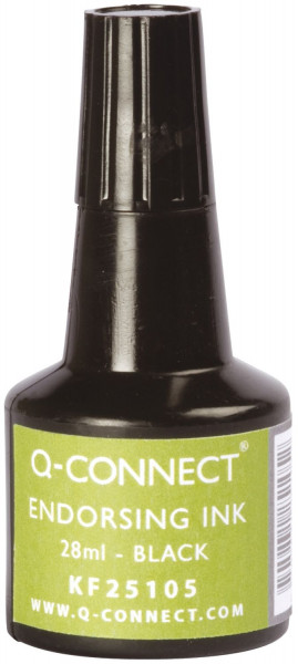 Q-Connect Stempelfarbe schwarz ohne Öl, 28ml
