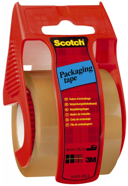 Scotch® Packband im Handabroller, 20m x 50mm, braun