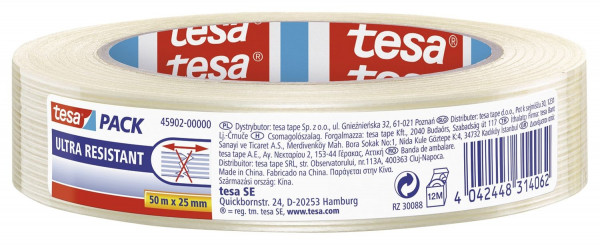 Tesa® 45902 Monofilament 25 mm x 50 m, reißfestes Filamentband