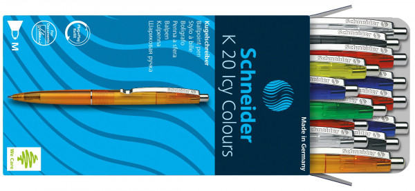 20 Schneider Kugelschreiber K 20 ICY COLOURS sortiert, M blau