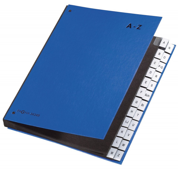 Pagna Pultordner A-Z, 24 Fächer, blau