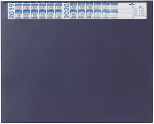 Durable Schreibunterlage mit Jahreskalender, PVC, 650 x 520 mm, dunkelblau