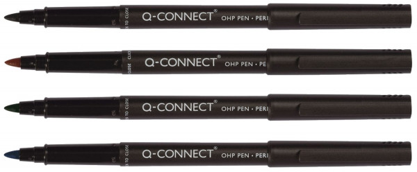 Q-Connect Faserschreiber, permanent, (M), Etui mit 4 Farbenca. 0,8 mm