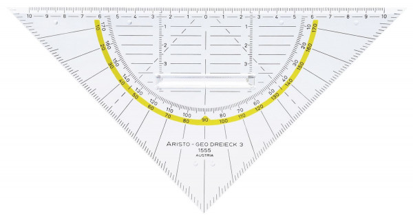 Geo-Dreieck® mit Griff, Plexiglas®, 225 mm