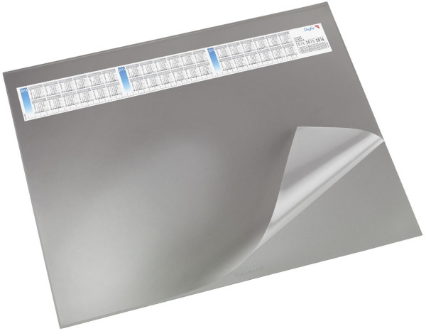 Schreibunterlage DURELLA DS - mit Vollsichtauflage, Kalender, 65 x 52 cm, grau
