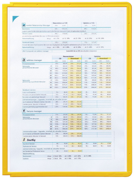 Durable 5606 Sichttafel SHERPA® PANEL A4, gelb