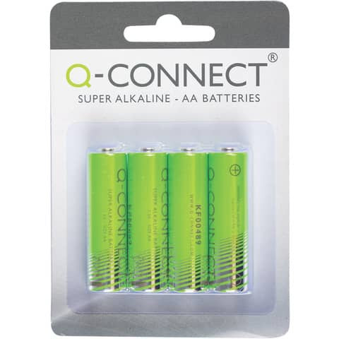 Q-Connect Batterien Mignon, LR06, AA, 1,5 V, VE 4 Stück