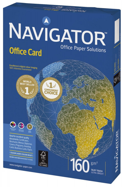 Navigator Office Card Karton A4, 160 g/qm, weiß, 250 Blatt