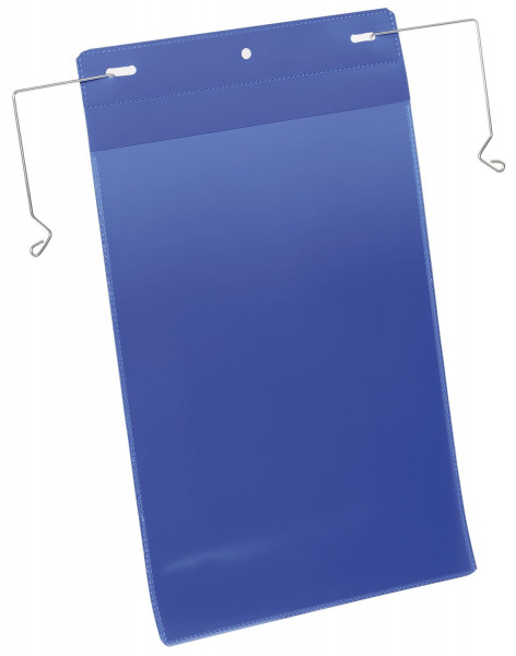 Durable 1753 blau Kennzeichnungstasche mit Drahtbügel - A4 hoch, 50 Stück