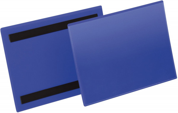 Kennzeichnungstasche - magnetisch, A5 quer, PP, dokumentenecht, dunkelblau, 50 Stück