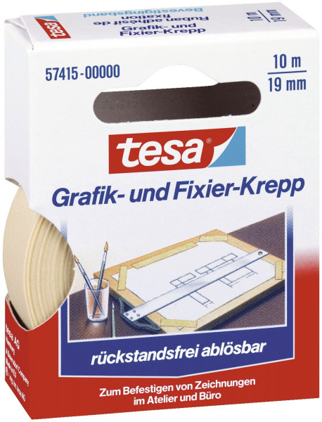 Fixierband Grafik- und Fixier-Krepp, Papier, 10 m x 19 mm, beige
