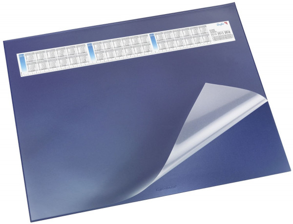Schreibunterlage DURELLA DS - mit Vollsichtauflage, Kalender, 65 x 52 cm, blau