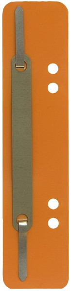 Q-Connect Heftstreifen orange PP, kurz ,Deckleiste Metall, 25 Stück