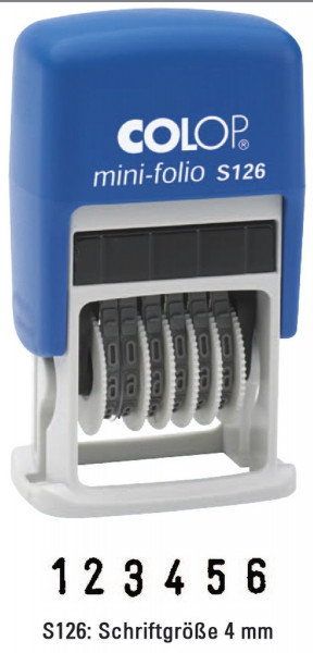 COLOP® S126 Mini Dater Ziffernstempel 4mm 6 Bänder