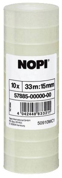 NOPI® 57885 Klebefilm 15mm x 33m transparent, PP, unsichtbar