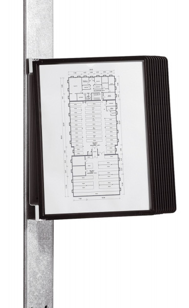Sichttafelsystem VARIO® MAGNET WALL 10 - Wandset, 10 Sichttafeln A4, schwarz