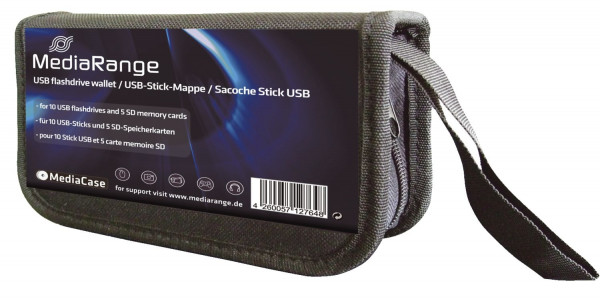 MediaRange Flashdrive-Mappe für 10 USB-Sticks und 5 SD-Karten