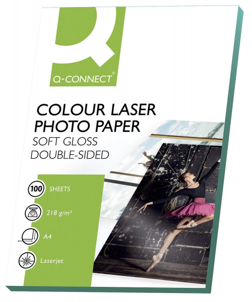 Q-Connect Colour Laser Fotopapier A4, 210g weiß, 100 Blatt