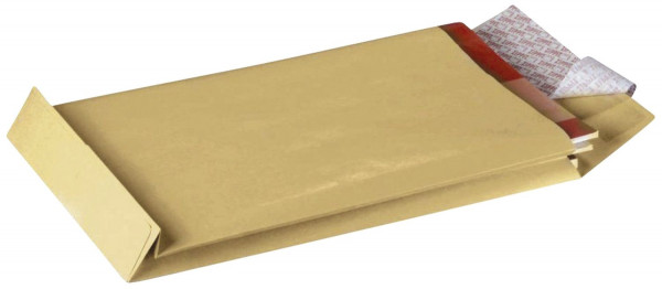 Faltentaschen C4, ohne Fenster, mit 40 mm-Falte und Klotzboden, 130 g/qm, braun, 10 Stück