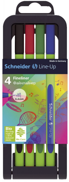 Fineliner Line-Up - 0,4 mm, 4 Stück, sortiert