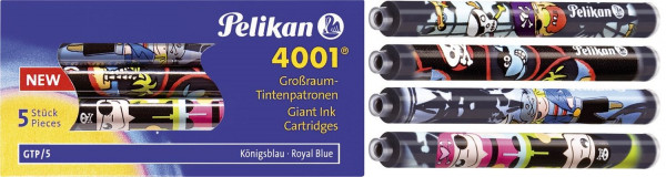 Tintenpatrone 4001® GTP/5, königsblau, Etui mit 5 bunt bedruckten Patronen