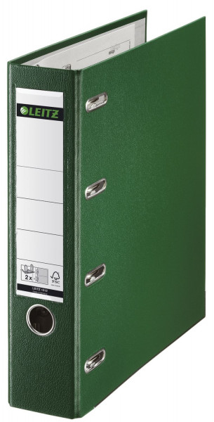 Leitz 1012 Plastik Doppelordner grün - 2x A5 quer, 75 mm,